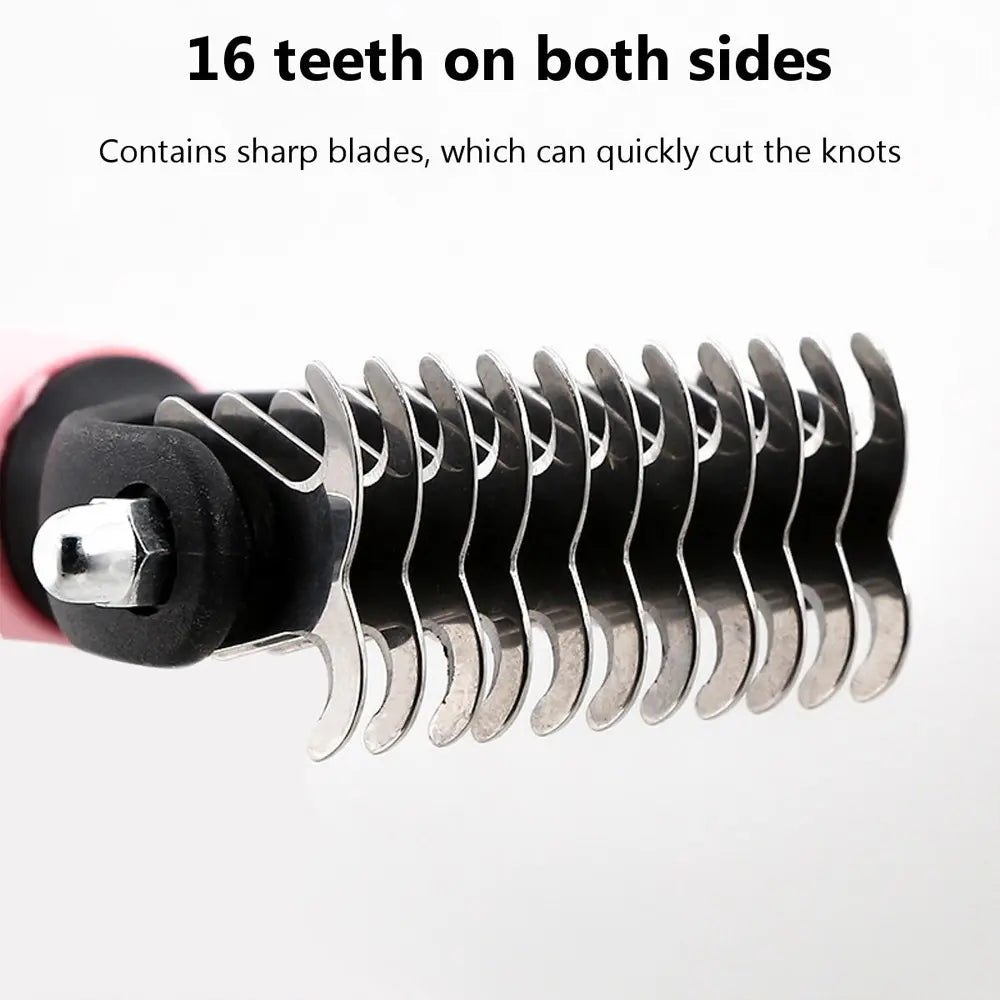 Pet Grooming Brush-Double Sided Hurtless Shedding and Dematting Undercoat Rake Comb for Dogs and Cats, No More Nasty Shedding or Flying Hair, Eco-Friendly Abs Handle, Anti-Slip, Multiple Sizes Available Grooming Tools #GLOBAL PICKS