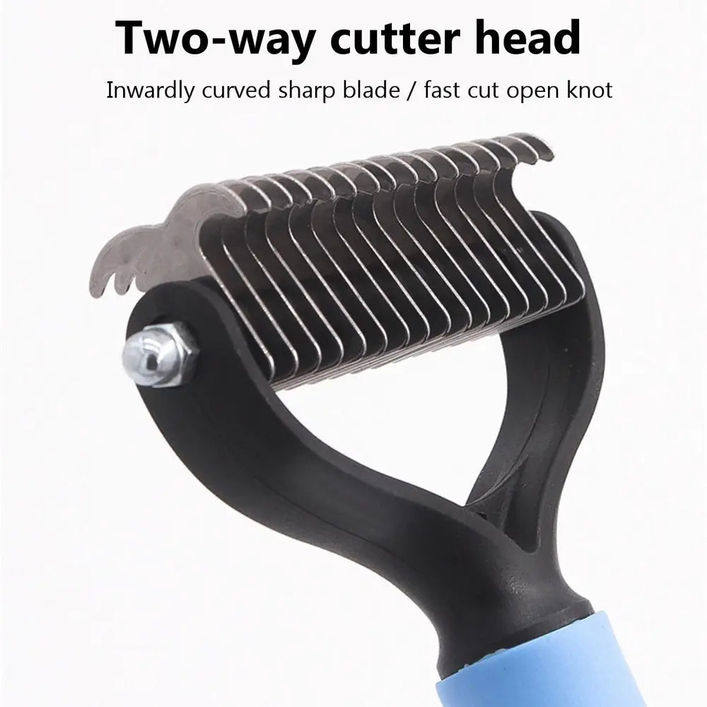 Pet Grooming Brush-Double Sided Hurtless Shedding and Dematting Undercoat Rake Comb for Dogs and Cats, No More Nasty Shedding or Flying Hair, Eco-Friendly Abs Handle, Anti-Slip, Multiple Sizes Available Grooming Tools #GLOBAL PICKS