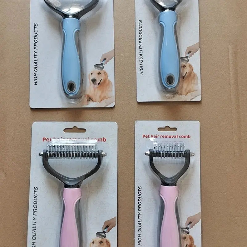 Pet Grooming Brush-Double Sided Hurtless Shedding and Dematting Undercoat Rake Comb for Dogs and Cats, No More Nasty Shedding or Flying Hair, Eco-Friendly Abs Handle, Anti-Slip, Multiple Sizes Available Grooming Tools #GLOBAL PICKS