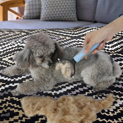 Pet Grooming Brush-Double Sided Hurtless Shedding and Dematting Undercoat Rake Comb for Dogs and Cats, No More Nasty Shedding or Flying Hair, Eco-Friendly Abs Handle, Anti-Slip, Multiple Sizes Available Grooming Tools #GLOBAL PICKS