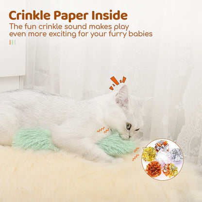 Potaroma Cat Pillows Interactive Toys, 3 Pack Crinkle Sound Soft Durable Cat Kicker Toys, Perfect for Indoor Cat Kitten Daily Play and Exercise
