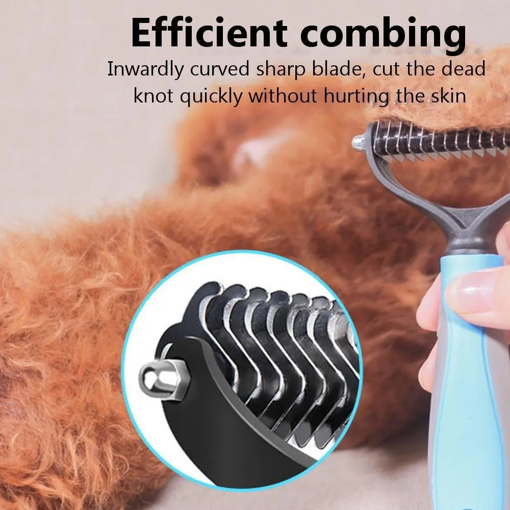 Pet Grooming Brush-Double Sided Hurtless Shedding and Dematting Undercoat Rake Comb for Dogs and Cats, No More Nasty Shedding or Flying Hair, Eco-Friendly Abs Handle, Anti-Slip, Multiple Sizes Available Grooming Tools #GLOBAL PICKS