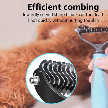 Pet Grooming Brush-Double Sided Hurtless Shedding and Dematting Undercoat Rake Comb for Dogs and Cats, No More Nasty Shedding or Flying Hair, Eco-Friendly Abs Handle, Anti-Slip, Multiple Sizes Available Grooming Tools #GLOBAL PICKS