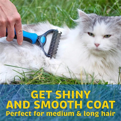 Pet Grooming Brush-Double Sided Hurtless Shedding and Dematting Undercoat Rake Comb for Dogs and Cats, No More Nasty Shedding or Flying Hair, Eco-Friendly Abs Handle, Anti-Slip, Multiple Sizes Available Grooming Tools #GLOBAL PICKS
